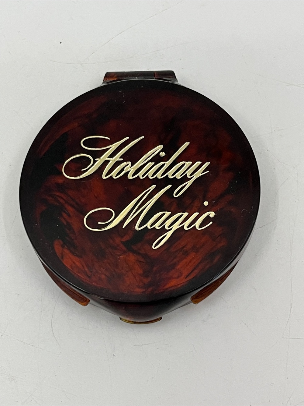 Vintage Holiday Magic Face Powder Natural Magic Glow Faux Tortoiseshell Compact